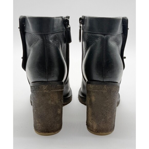 Chanel CC Turnlock Ankle Boots EU 36.5  US 6 Black Block Heel Booties - Picture 4 of 11